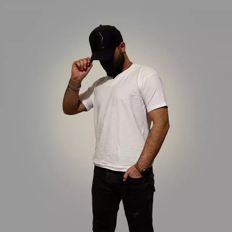 تیشرت یقه کوبایی مردانه