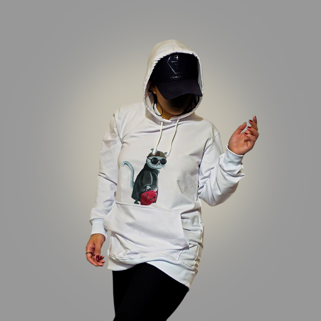 طرح گربه - سفید